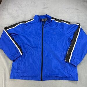 Vintage‎ Starter Windbreaker Jacket Mens XL Royal Blue Full Zip Striped Athletic